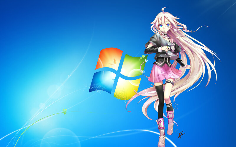 Anime Girl with Pink Hair — Blue, Bright, Digital Art