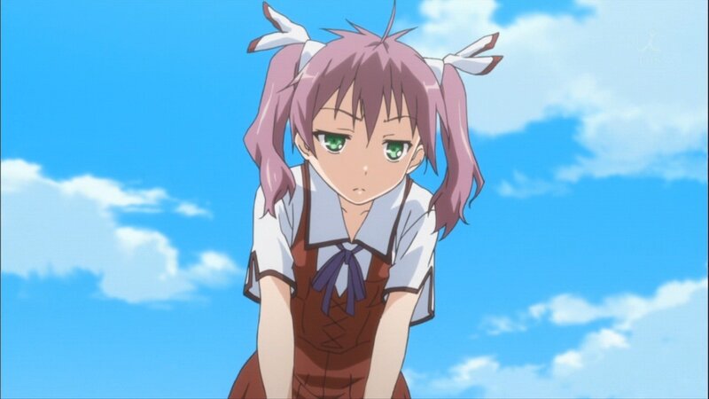 Anime Girl with Pink Hair — Blue, Calm, Afternoon, Sky