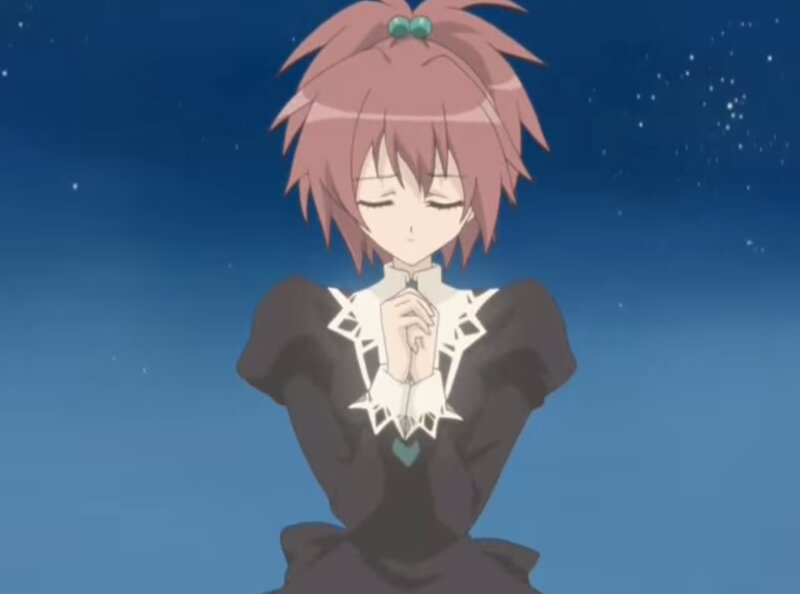 Anime Girl with Pink Hair — Blue, Calm, Night
