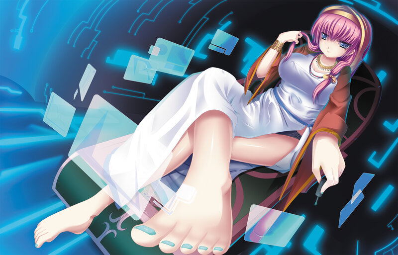 Anime Girl with Pink Hair — Blue, Calm