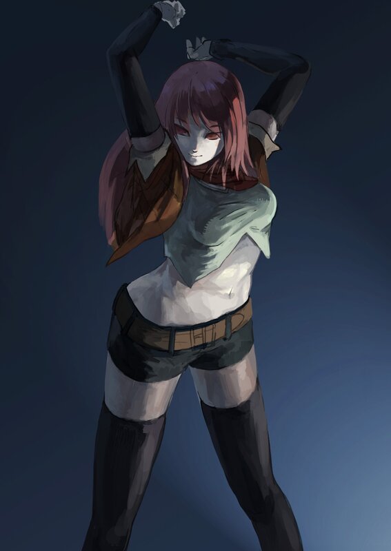 Anime Girl with Pink Hair — Blue, Dramatic, Night, Digital Art, Shorts