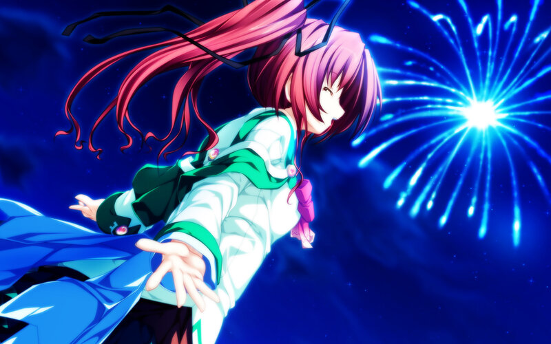 Anime Girl with Pink Hair — Blue, Dramatic