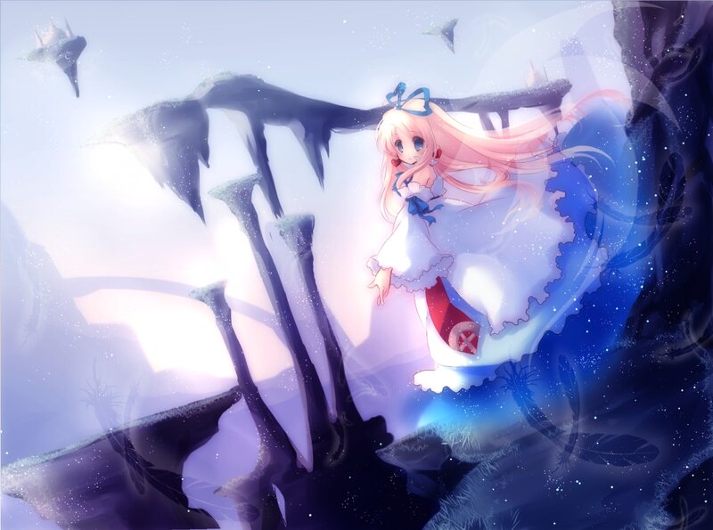 Anime Girl with Pink Hair — Blue, Dreamy