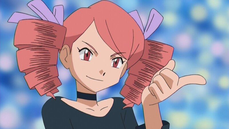 Anime Girl with Pink Hair — Blue, Playful
