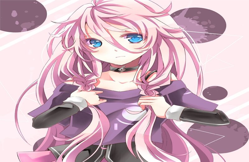 Anime Girl with Pink Hair — Calm, Choker