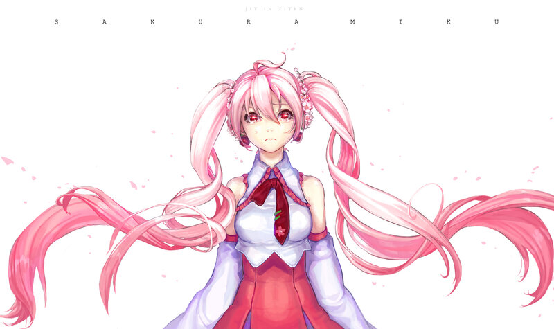 Anime Girl with Pink Hair — Calm, Digital Art, Pink Hair, Red Eyes