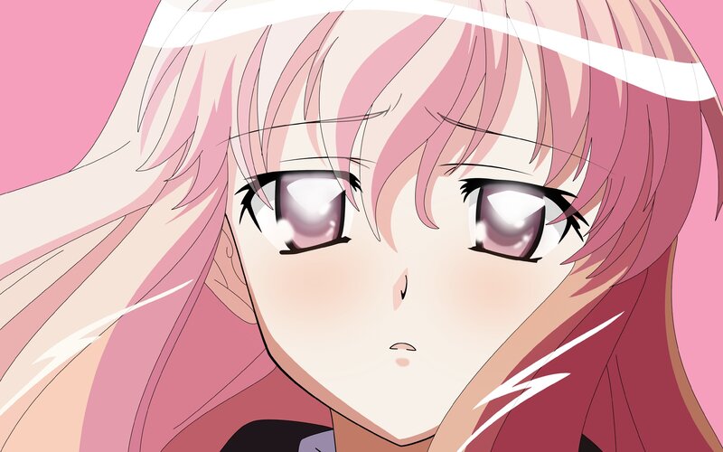 Anime Girl with Pink Hair — Calm, Eyes, Blush