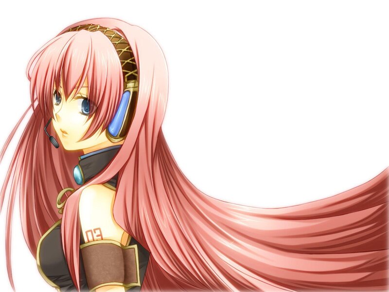 Anime Girl with Pink Hair — Calm, Headset