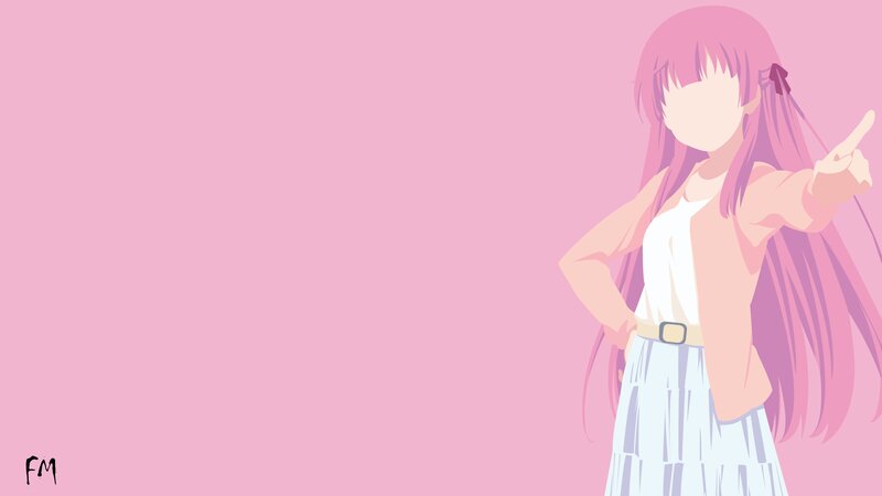 Anime Girl with Pink Hair — Calm, Pink Background