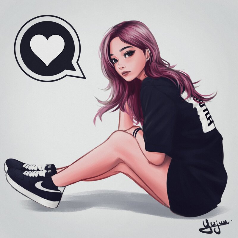 Anime Girl with Pink Hair — Casual