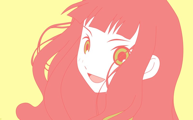 Anime Girl with Pink Hair — Cheerful, Eyes
