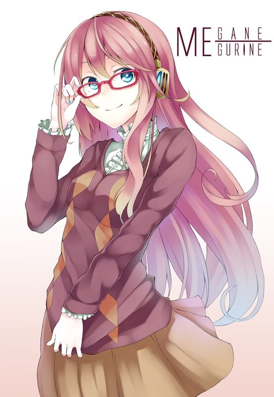 Anime Girl with Pink Hair — Cheerful, Glasses