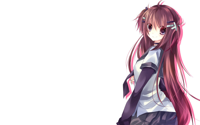 Anime Girl with Pink Hair — Cheerful, Long Hair