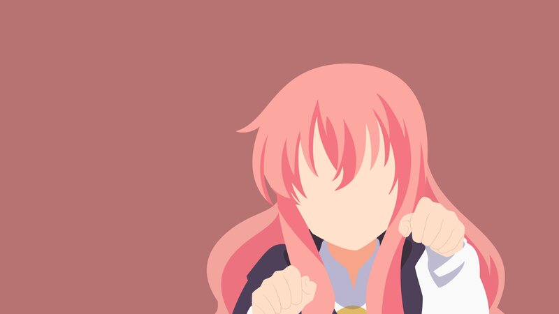 Anime Girl with Pink Hair — Determined, Fists