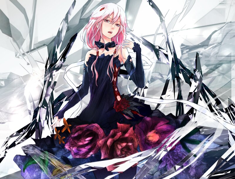 Anime Girl with Pink Hair — Dramatic, Digital Art, Black Dress