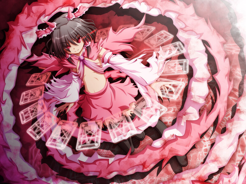 Anime Girl with Pink Hair — Dramatic, Digital Art, Cards