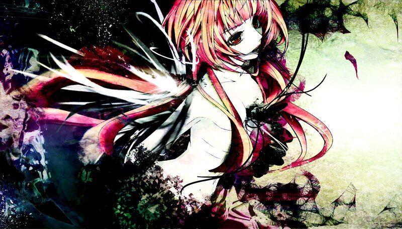 Anime Girl with Pink Hair — Dramatic, Digital Art, Eyes, Background