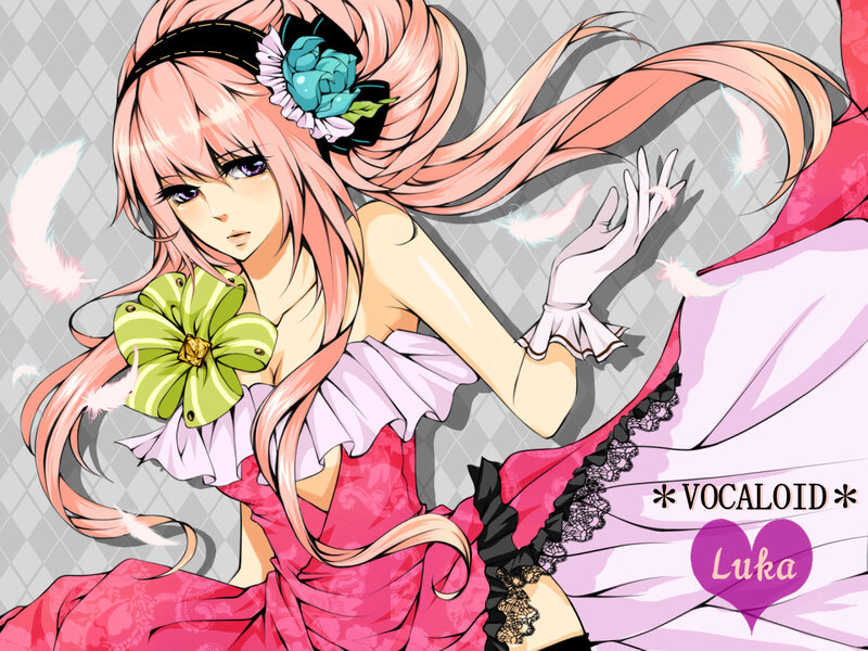 Anime Girl with Pink Hair — Dramatic, Digital Art, Feathers