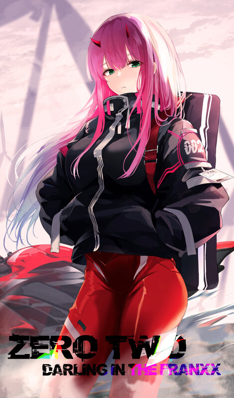 Anime Girl with Pink Hair — Dramatic, Digital Art, Red Pants