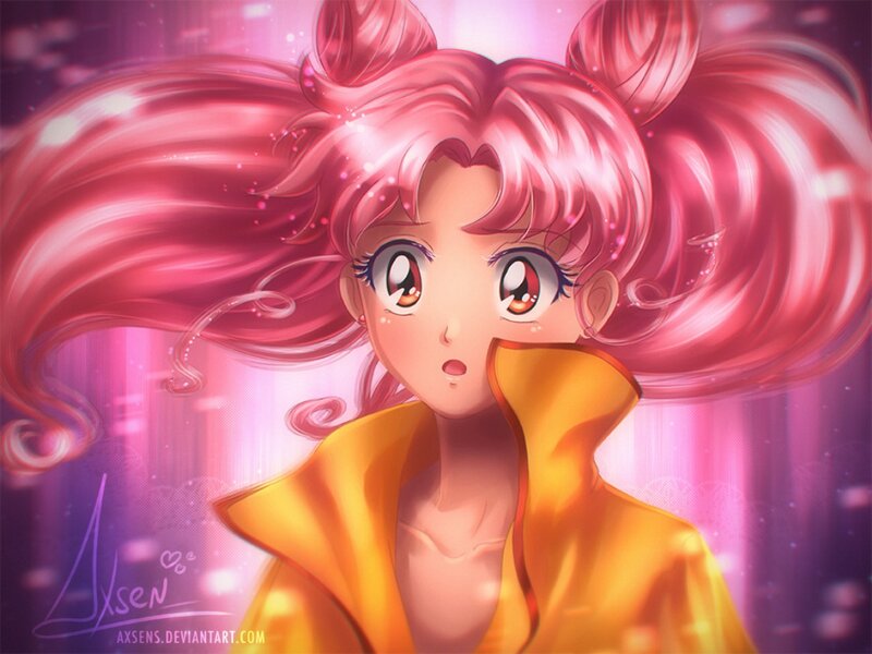 Anime Girl with Pink Hair — Dramatic, Digital Art, Yellow Jacket