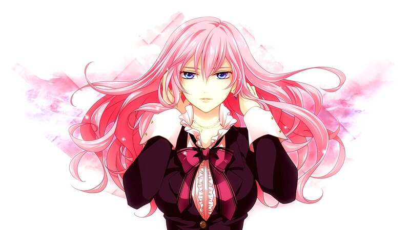 Anime Girl with Pink Hair — Dramatic, Long Hair, Blue Eyes, School Uniform
