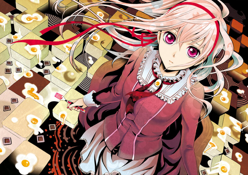 Anime Girl with Pink Hair — Dramatic, Manga, Fork, Eggs, Chocolate