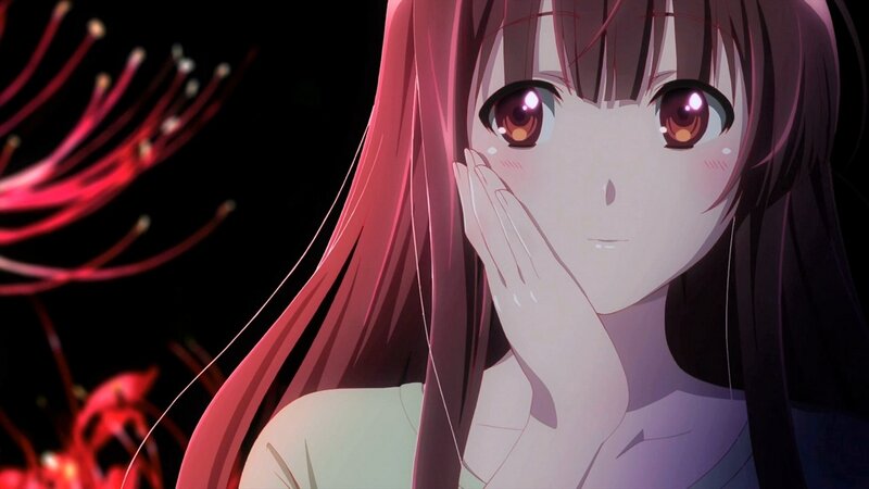 Anime Girl with Pink Hair — Dramatic, Night, Flowers