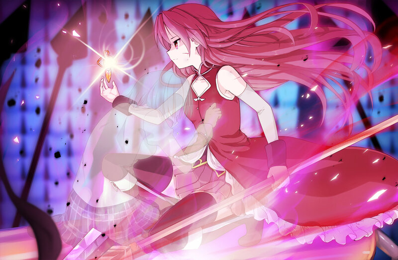 Anime Girl with Pink Hair — Dramatic, Night