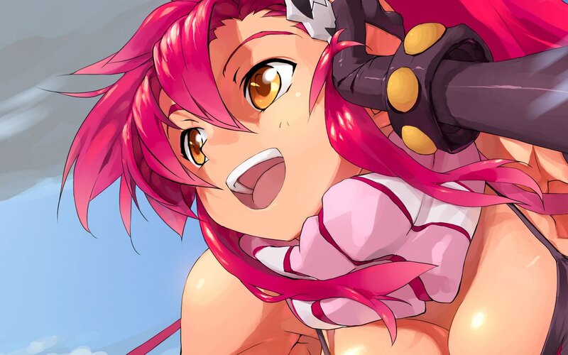 Anime Girl with Pink Hair — Dramatic, Sword, Scarf