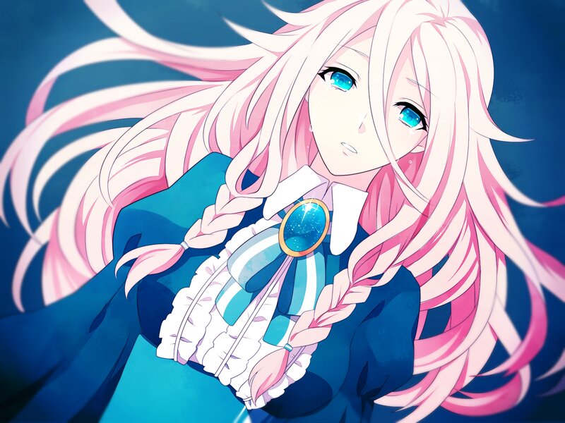 Anime Girl with Pink Hair — Dramatic, Tears