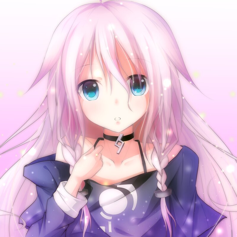 Anime Girl with Pink Hair — Dreamy, Choker