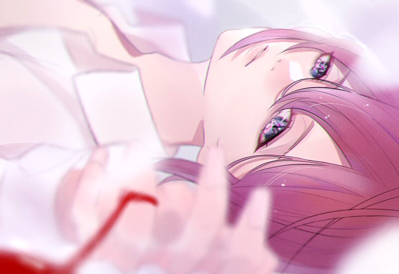 Anime Girl with Pink Hair — Dreamy, Eyes, Hands