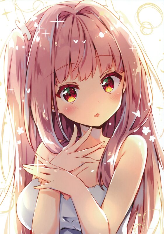 Anime Girl with Pink Hair — Dreamy, Eyes