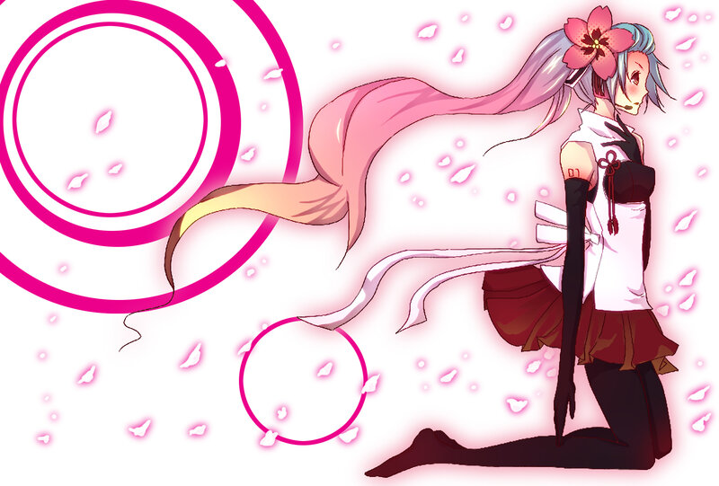 Anime Girl with Pink Hair — Dreamy, Spring, Flower