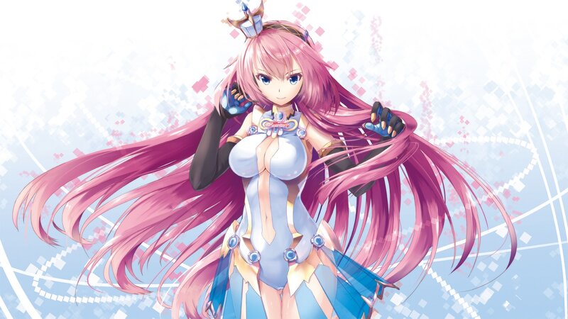Anime Girl with Pink Hair — Dynamic, Digital Art, Long Hair, Crown