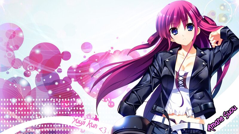 Anime Girl with Pink Hair — Dynamic, Leather Jacket