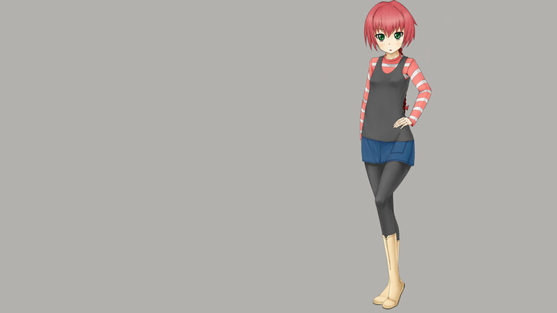 Anime Girl with Pink Hair — Gray, Neutral