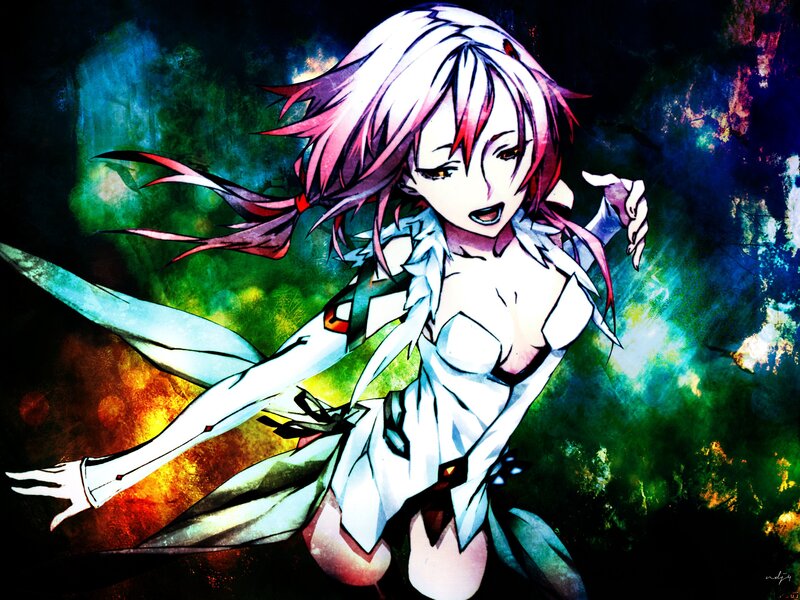 Anime Girl with Pink Hair — Green, Dramatic