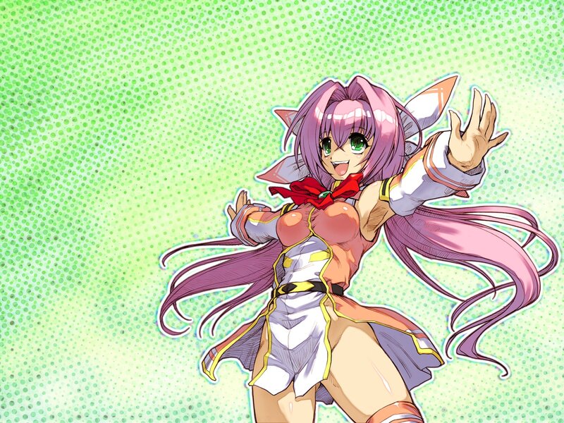 Anime Girl with Pink Hair — Green, Energetic
