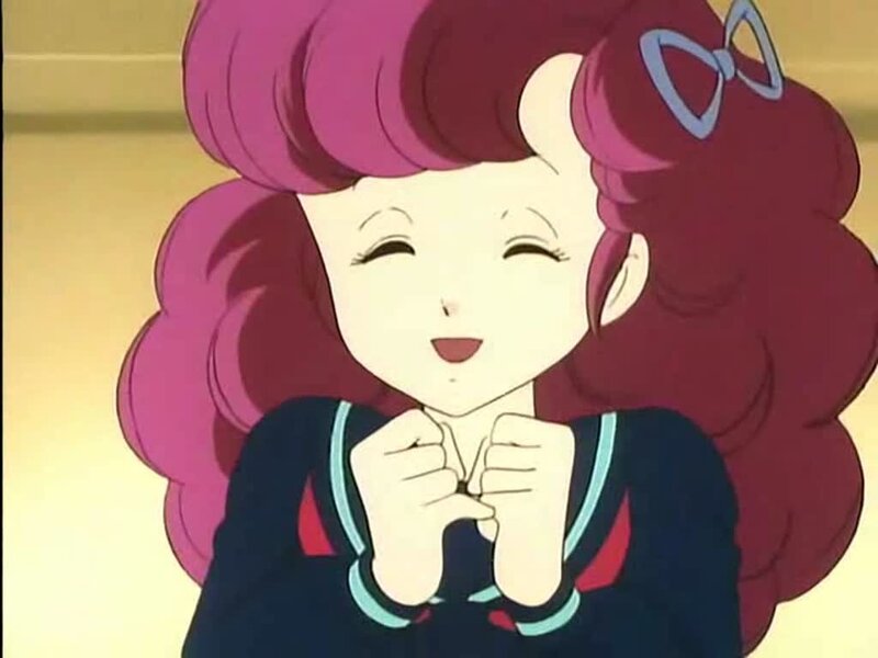 Anime Girl with Pink Hair — Happy, Bow