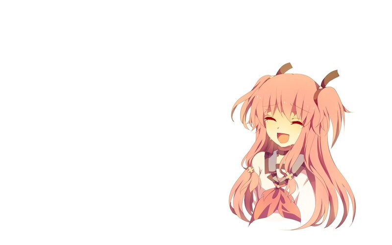 Anime Girl with Pink Hair — Happy, Eyes