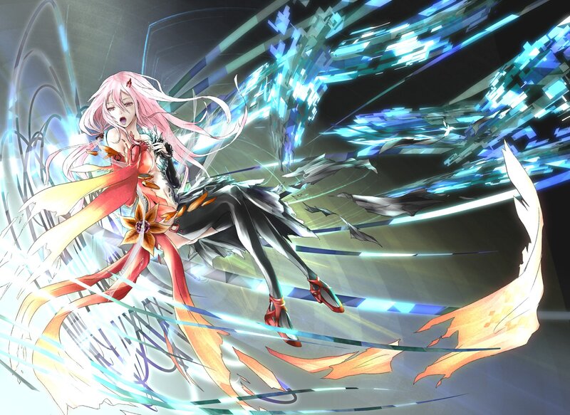 anime girl with pink hair in action