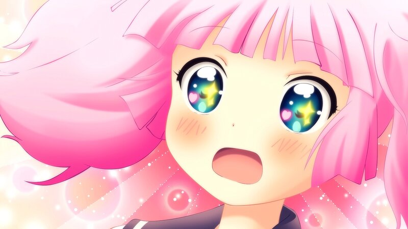 Anime Girl with Pink Hair — Joyful, Bright