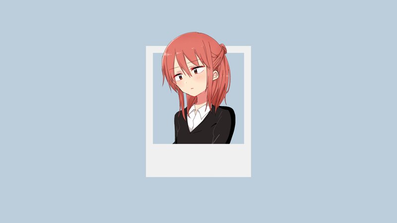 Anime Girl with Pink Hair — Light Blue, Calm
