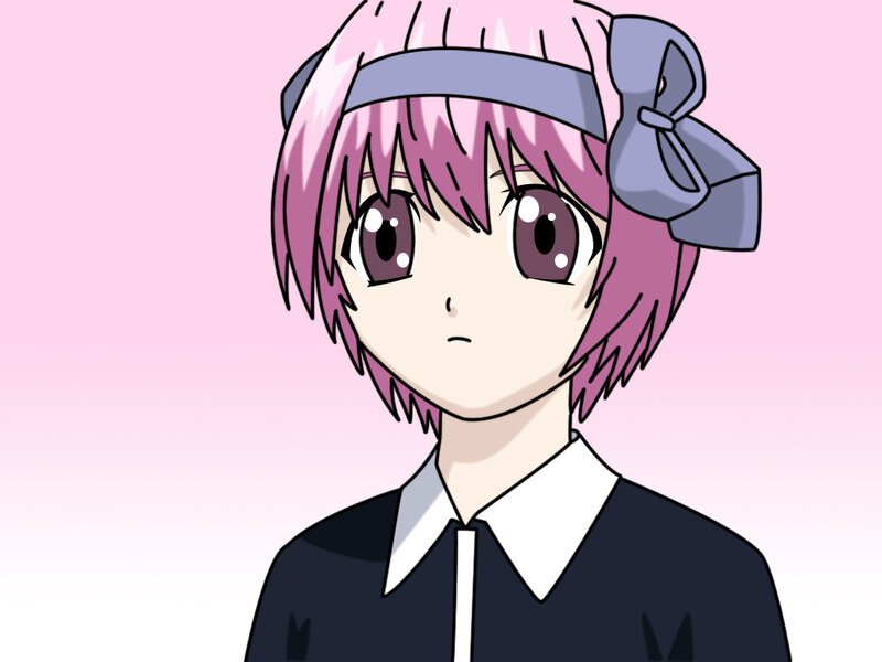 Anime Girl with Pink Hair — Neutral, Headband