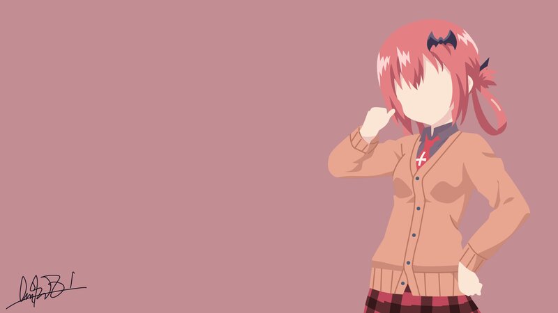 Anime Girl with Pink Hair — Neutral, School Uniform, Bats