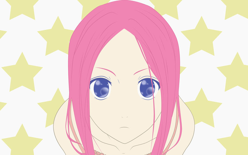 Anime Girl with Pink Hair — Neutral, Stars