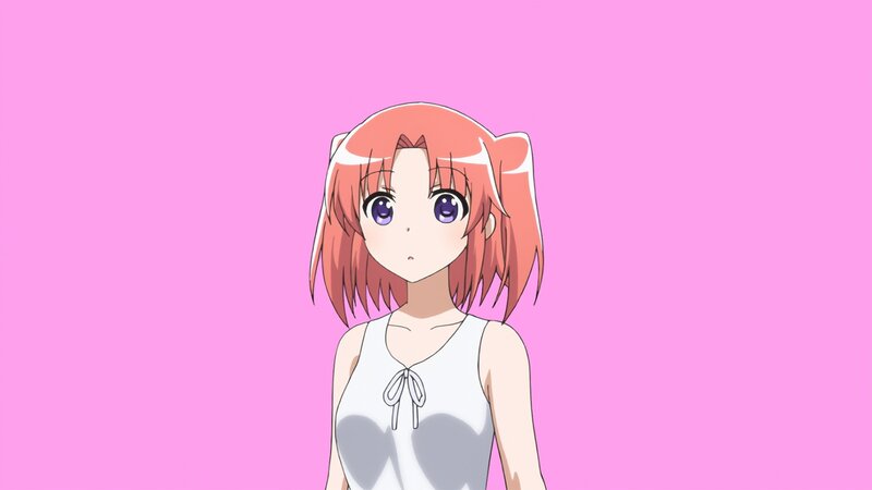Anime Girl with Pink Hair — Neutral, White Top