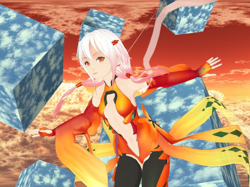 Anime Girl with Pink Hair — Orange, Dramatic