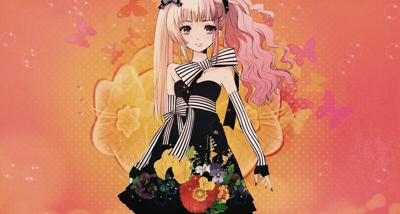 Anime Girl with Pink Hair — Orange, Dreamy